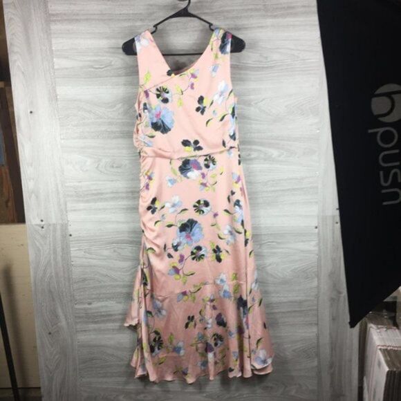 RACHEL ROY COLLECTION Orchid Floral pink  Midi Dress size 6 - Picture 4 of 8